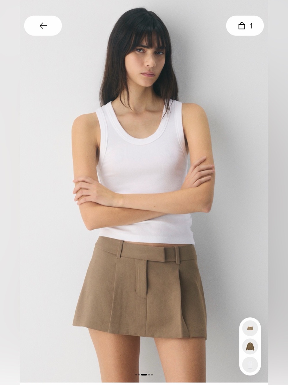 Aritzia define skort folio brown size 2